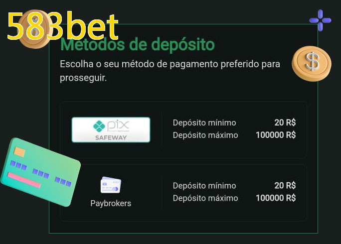 O cassino 583betbet oferece uma grande variedade de métodos de pagamento